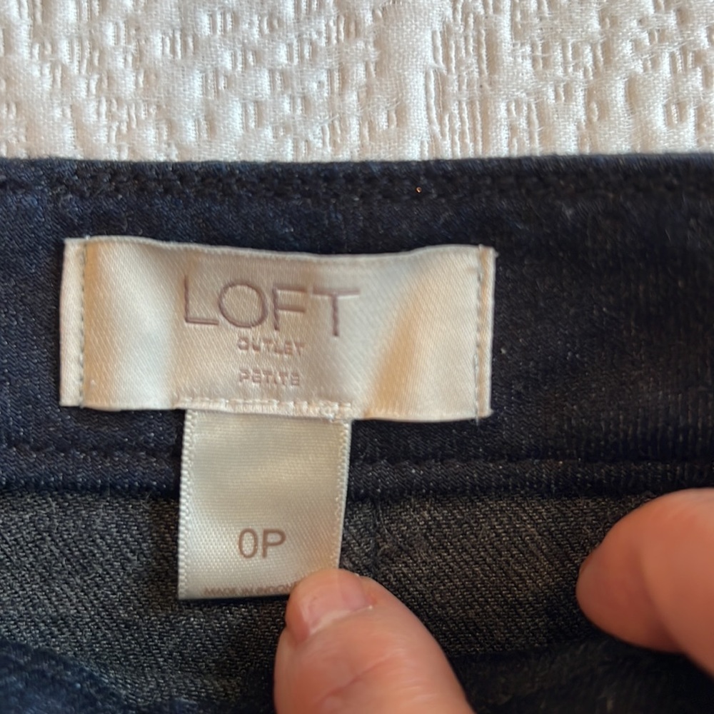 LOFT Stretch Navy Denim Skirt - Picture 3 of 3